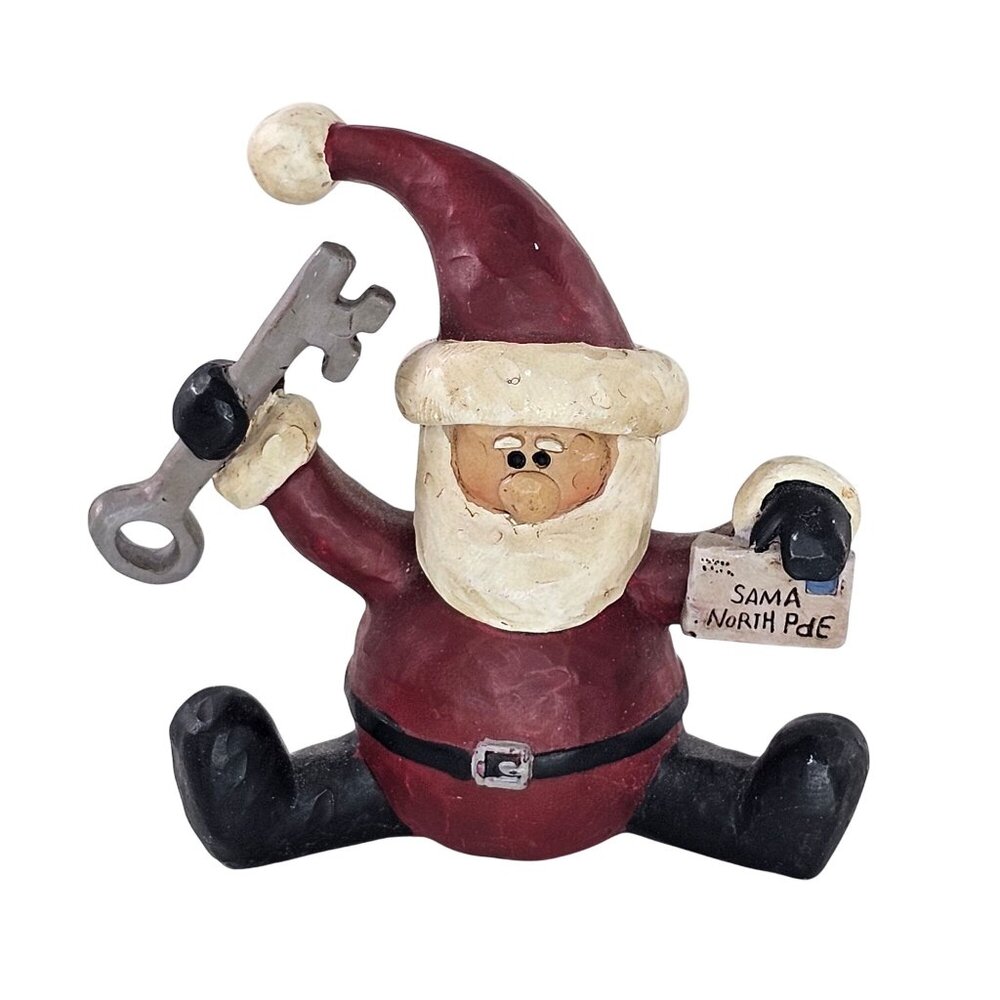 Blossom Bucket Suzi Santa Figurine Holding Key & Letter 2009 Christmas Decor